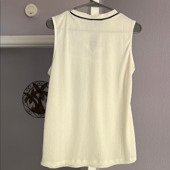 Fred David Cream Tie Front Embellished Blouse - Picture 5 of 5